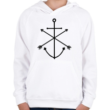 PRINTFASHION Minimal Anchor - Gyerek kapucnis pulóver - Fehér gyerek pulóver, kardigán