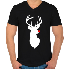 PRINTFASHION Minimal Rudolf - Férfi V-nyakú póló - Fekete