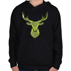 PRINTFASHION Minimal szarvas - Gyerek kapucnis pulóver - Fekete