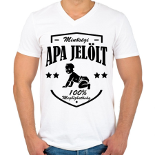 PRINTFASHION Minőségi apajelölt - Férfi V-nyakú póló - Fehér férfi póló