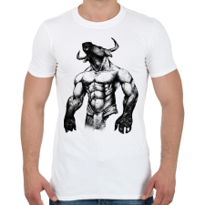 PRINTFASHION Minotaurus - Férfi póló - Fehér férfi póló
