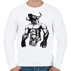 PRINTFASHION Minotaurus - Férfi pulóver - Fehér