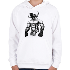 PRINTFASHION Minotaurus - Gyerek kapucnis pulóver - Fehér gyerek pulóver, kardigán