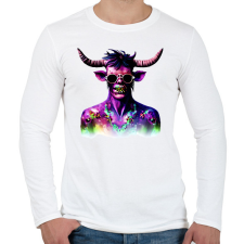 PRINTFASHION Minotaurusz_Zombi_1 - Férfi hosszú ujjú póló - Fehér férfi póló