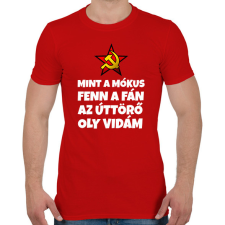 PRINTFASHION MINT A MÓKUS FENN A FÁN - Férfi póló - Piros férfi póló