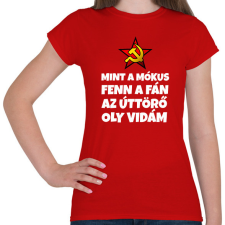 PRINTFASHION MINT A MÓKUS FENN A FÁN - Női póló - Piros női póló