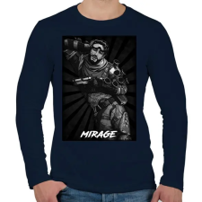 PRINTFASHION Mirage BW - Apex Legends - Férfi hosszú ujjú póló - Sötétkék férfi póló