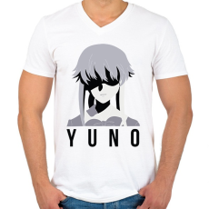 PRINTFASHION Mirai Nikki - Yuno - Férfi V-nyakú póló - Fehér