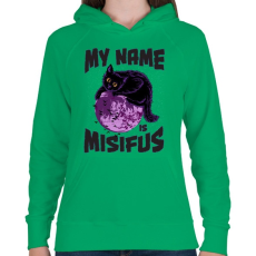 PRINTFASHION Misifus - Női kapucnis pulóver - Zöld