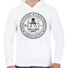PRINTFASHION Miskatonic University (fekete) - Férfi kapucnis pulóver - Fehér