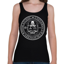 PRINTFASHION Miskatonic University - Női atléta - Fekete női trikó