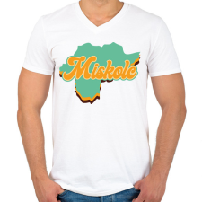 PRINTFASHION Miskolc - Férfi V-nyakú póló - Fehér férfi póló