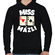 PRINTFASHION MISS MÁZLI - Férfi kapucnis pulóver - Fekete férfi pulóver, kardigán