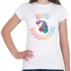 PRINTFASHION Miss Unikornis - Női póló - Fehér