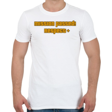PRINTFASHION MISSION PASSED! RESPECT+ - Férfi póló - Fehér