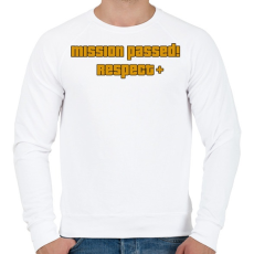 PRINTFASHION MISSION PASSED! RESPECT+ - Férfi pulóver - Fehér