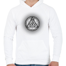 PRINTFASHION misztikus2 - Férfi kapucnis pulóver - Fehér férfi pulóver, kardigán