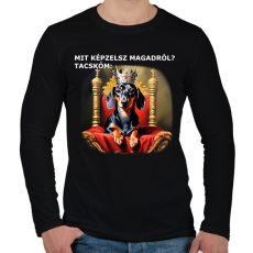 PRINTFASHION Mit képzelsz magadról - Férfi hosszú ujjú póló - Fekete