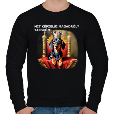 PRINTFASHION Mit képzelsz magadról - Férfi pulóver - Fekete