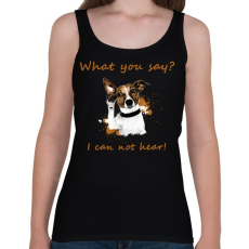 PRINTFASHION Mit mondasz? Nem hallom! - Női atléta - Fekete