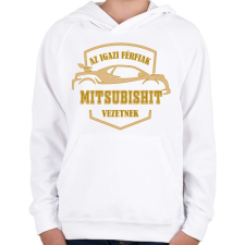 PRINTFASHION Mitsubishi sofőr - Gyerek kapucnis pulóver - Fehér gyerek pulóver, kardigán