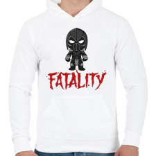 PRINTFASHION MK Noob Saibot - Férfi kapucnis pulóver - Fehér férfi pulóver, kardigán