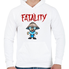 PRINTFASHION MK Raiden - Férfi kapucnis pulóver - Fehér férfi pulóver, kardigán