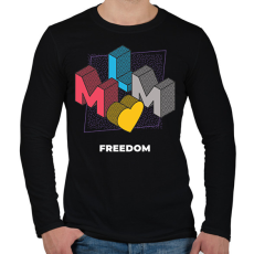 PRINTFASHION MLM FREEDOM - Férfi hosszú ujjú póló - Fekete