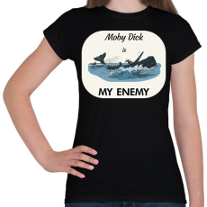 PRINTFASHION Moby Dick is my enemy - Női póló - Fekete