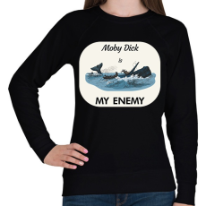 PRINTFASHION Moby Dick is my enemy - Női pulóver - Fekete