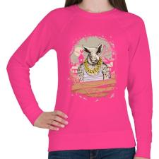 PRINTFASHION Mocskos disznó - Női pulóver - Fukszia női pulóver, kardigán