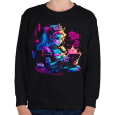 PRINTFASHION Modern hercegnő - Gyerek pulóver - Fekete