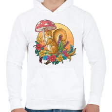 PRINTFASHION Mókus az esőben - Férfi kapucnis pulóver - Fehér