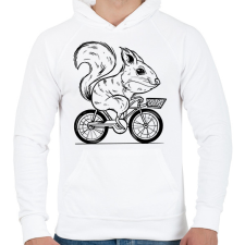 PRINTFASHION Mókus biciklin - Férfi kapucnis pulóver - Fehér férfi pulóver, kardigán