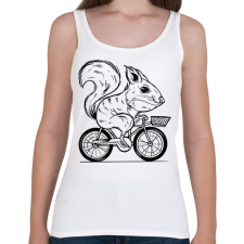 PRINTFASHION Mókus biciklin - Női atléta - Fehér női trikó