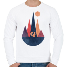 PRINTFASHION Mókus és hegyek 1 - Férfi pulóver - Fehér férfi pulóver, kardigán