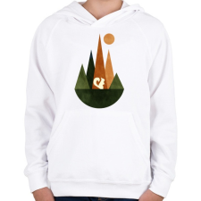 PRINTFASHION Mókus és hegyek 2 - Gyerek kapucnis pulóver - Fehér gyerek pulóver, kardigán