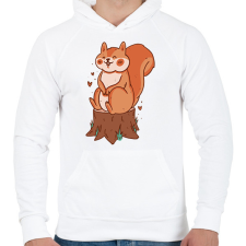 PRINTFASHION Mókus - Férfi kapucnis pulóver - Fehér férfi pulóver, kardigán