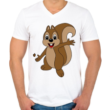 PRINTFASHION Mókus  - Férfi V-nyakú póló - Fehér férfi póló