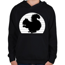 PRINTFASHION mókus - Gyerek kapucnis pulóver - Fekete gyerek pulóver, kardigán