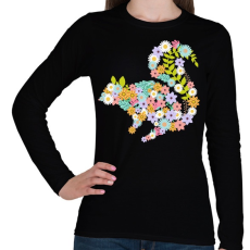 PRINTFASHION Mókus virág - Női hosszú ujjú póló - Fekete