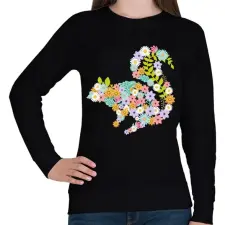 PRINTFASHION Mókus virág - Női pulóver - Fekete női pulóver, kardigán