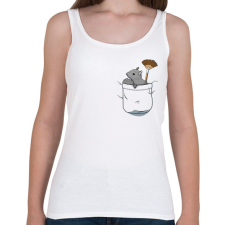 PRINTFASHION Mókus zsebben - Női atléta - Fehér női trikó