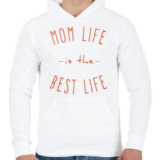 PRINTFASHION mom life - Férfi kapucnis pulóver - Fehér férfi pulóver, kardigán