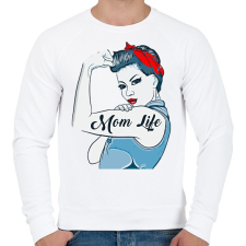 PRINTFASHION Mom Life - Férfi pulóver - Fehér férfi pulóver, kardigán