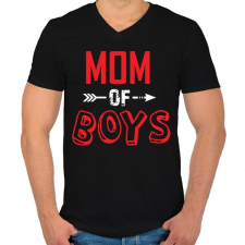 PRINTFASHION Mom of boys - Férfi V-nyakú póló - Fekete férfi póló