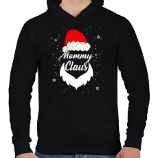 PRINTFASHION Mommy claus - Férfi kapucnis pulóver - Fekete