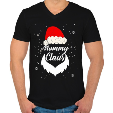 PRINTFASHION Mommy claus - Férfi V-nyakú póló - Fekete férfi póló