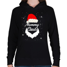 PRINTFASHION Mommy claus - Női kapucnis pulóver - Fekete