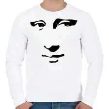 PRINTFASHION Mona Lisa - Férfi pulóver - Fehér férfi pulóver, kardigán
